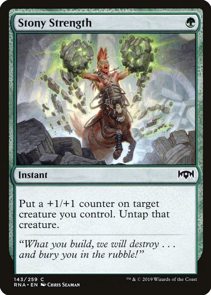 2019 Magic: The Gathering: Ravnica Allegiance (RNA) - Stony Strength (#143, Common) (, Near Mint)