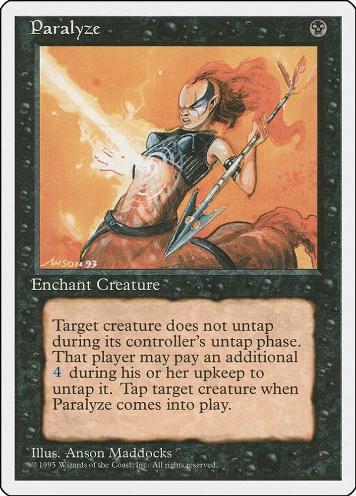 1995 Magic: The Gathering: Fourth Edition (4ED) - Paralyze (#151, Common) (, Near Mint)
