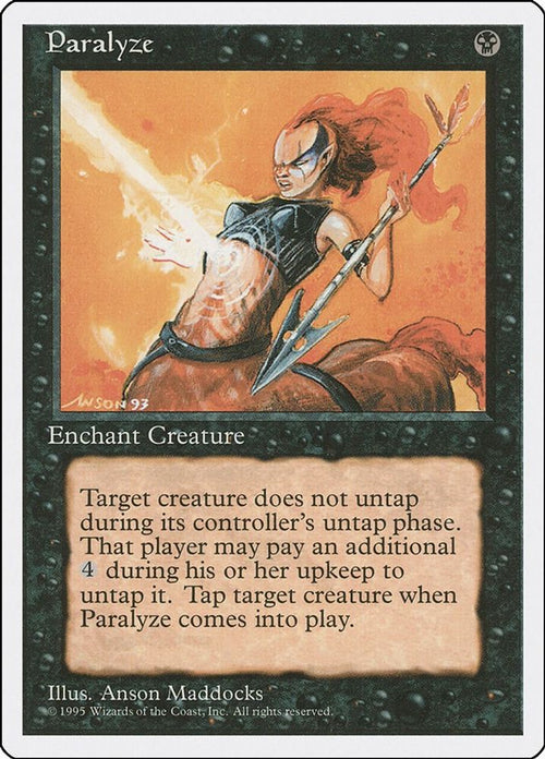 1995 Magic: The Gathering: Fourth Edition (4ED) - Paralyze (#151, Common) (, Near Mint)