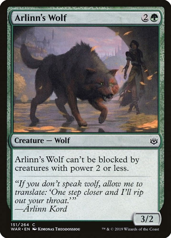 2019 Magic: The Gathering: War of the Spark (WAR) - Arlinn's Wolf (#151, Common) (, Near Mint)