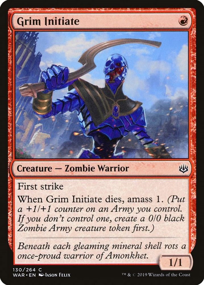2019 Magic: The Gathering: War of the Spark (WAR) - Grim Initiate (#130, Common) (, Near Mint)