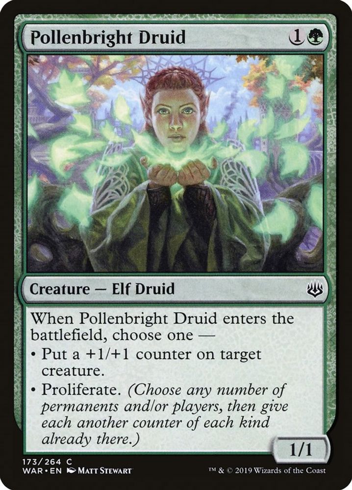 2019 Magic: The Gathering: War of the Spark (WAR) - Pollenbright Druid (#173, Common) (, Near Mint)