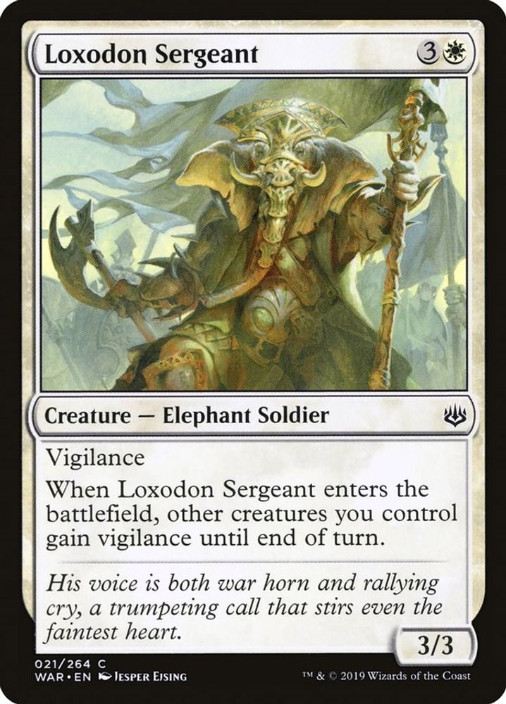 2019 Magic: The Gathering: War of the Spark (WAR) - Loxodon Sergeant (#21, Common) (, Near Mint)