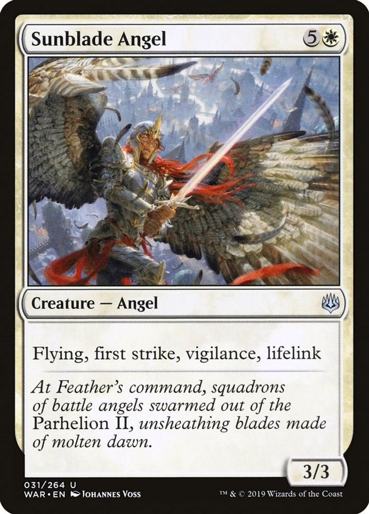 2019 Magic: The Gathering: War of the Spark (WAR) - Sunblade Angel (#31, Uncommon) (, Near Mint)