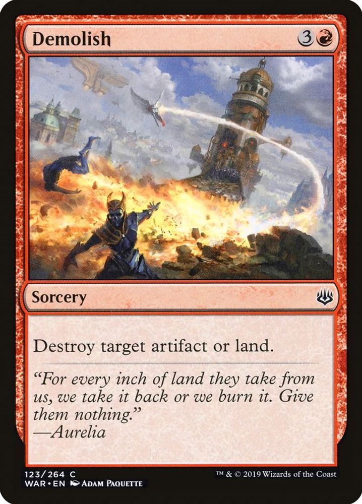 2019 Magic: The Gathering: War of the Spark (WAR) - Demolish (#123, Common) (, Near Mint)