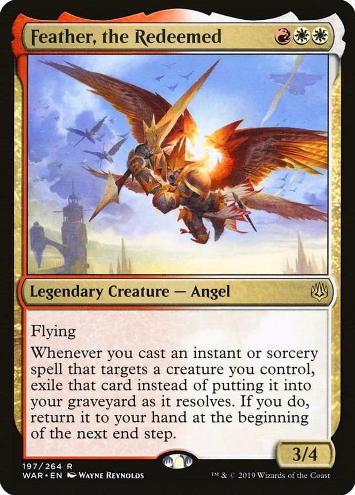 2019 Magic: The Gathering: War of the Spark (WAR) - Feather the Redeemed (#197, Rare) (Foil, Near Mint)