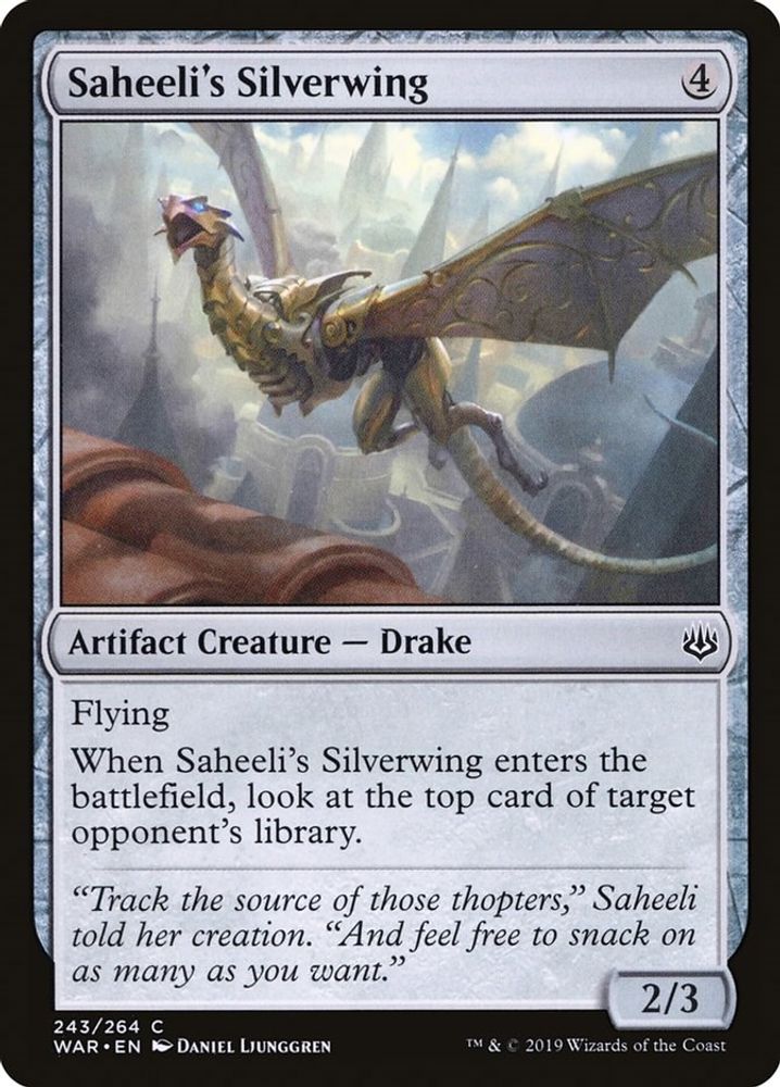 2019 Magic: The Gathering: War of the Spark (WAR) - Saheelis Silverwing (#243, Common) (, Near Mint)