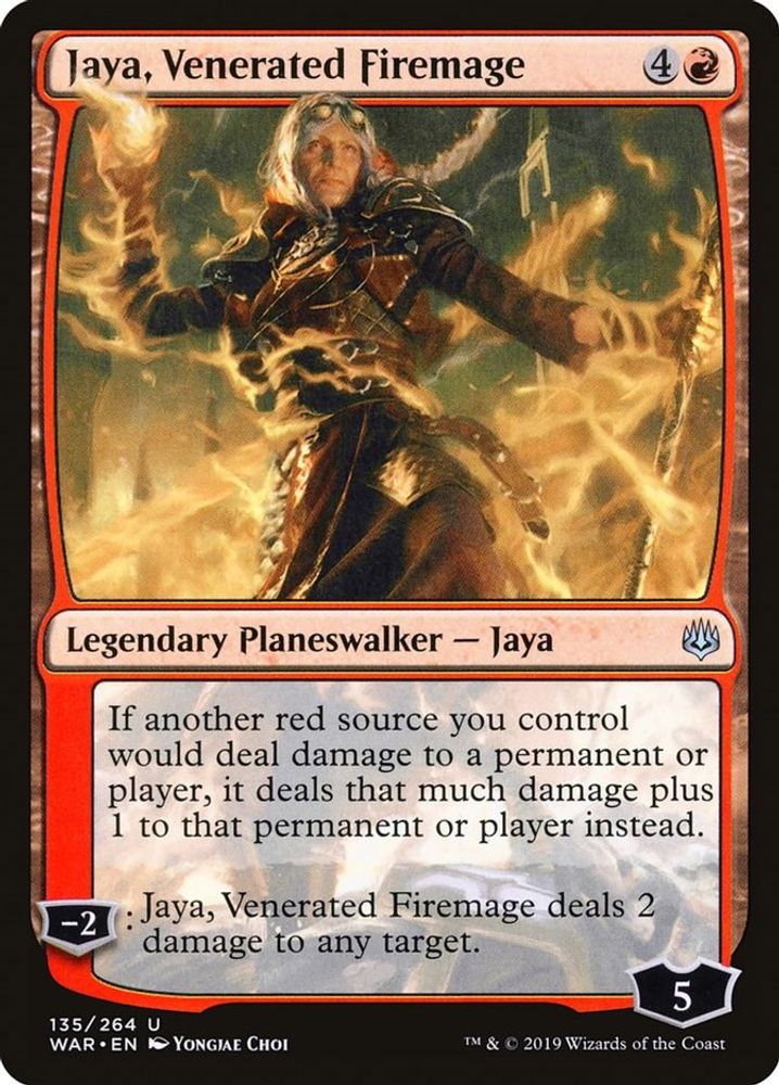 2019 Magic: The Gathering: War of the Spark (WAR) - Jaya Venerated Firemage (#135, Uncommon) (, Near Mint)