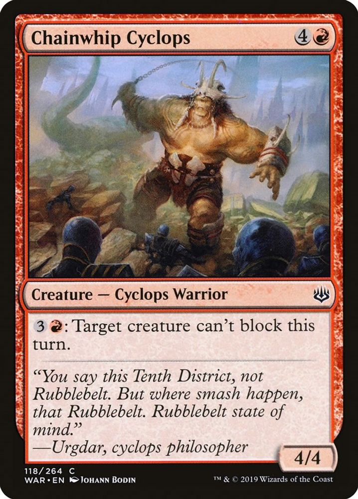 2019 Magic: The Gathering: War of the Spark (WAR) - Chainwhip Cyclops (#118, Common) (, Near Mint)