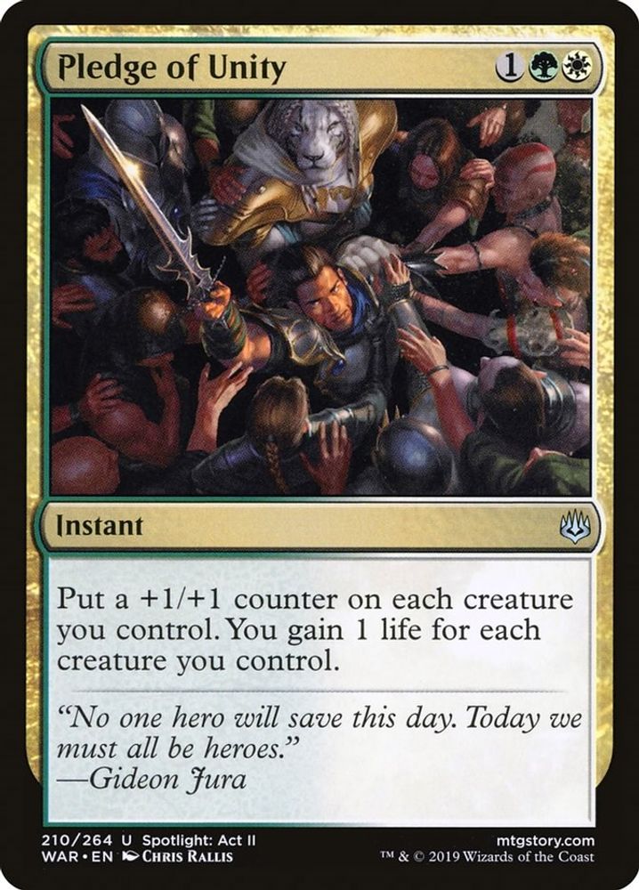 2019 Magic: The Gathering: War of the Spark (WAR) - Pledge of Unity (#210, Uncommon) (, Near Mint)