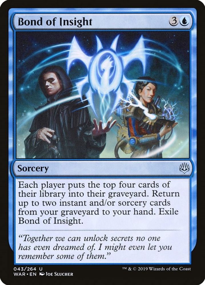 2019 Magic: The Gathering: War of the Spark (WAR) - Bond of Insight (#43, Uncommon) (, Near Mint)