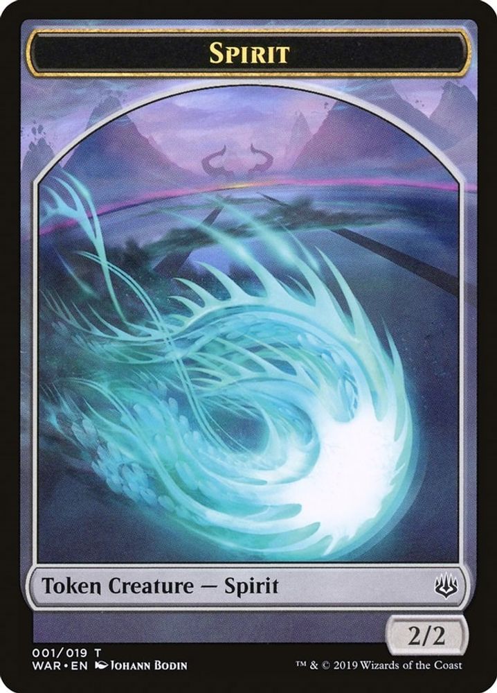 2019 Magic: The Gathering: War of the Spark (WAR) - Spirit Token (#1, T) (, Near Mint)