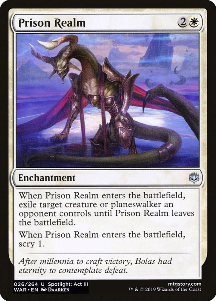 2019 Magic: The Gathering: War of the Spark (WAR) - Prison Realm (#26, Uncommon) (, Near Mint)