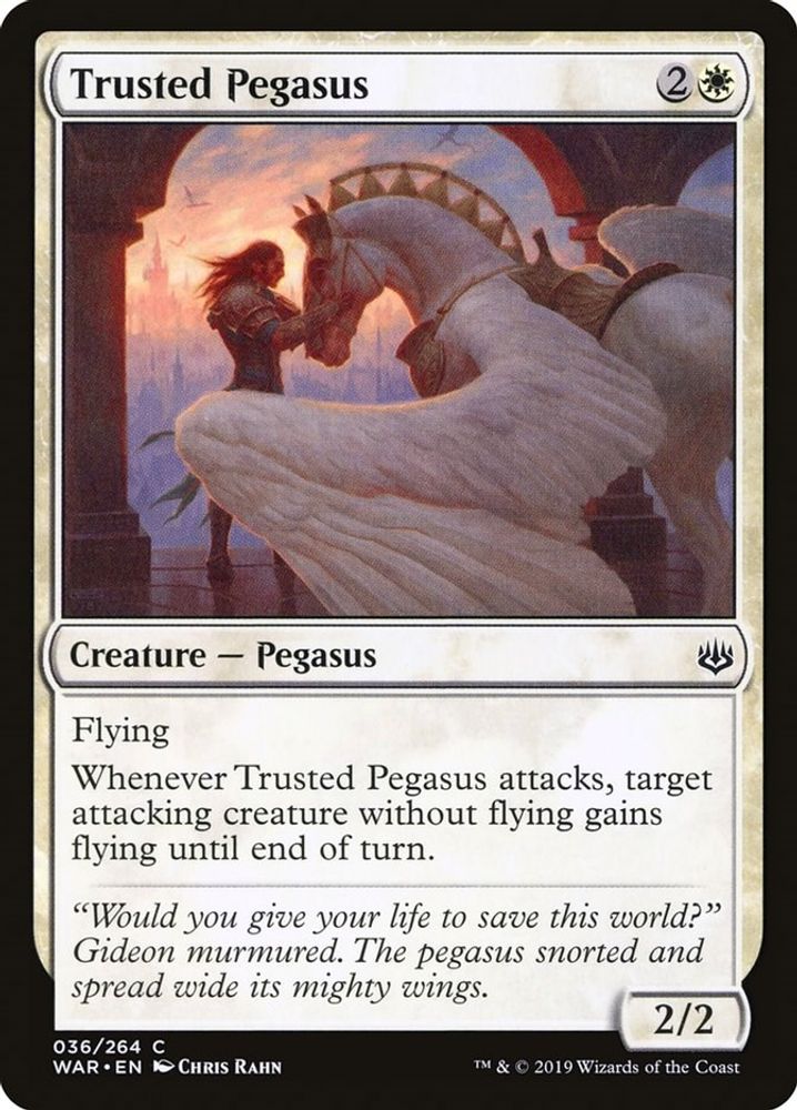 2019 Magic: The Gathering: War of the Spark (WAR) - Trusted Pegasus (#36, Common) (, Near Mint)