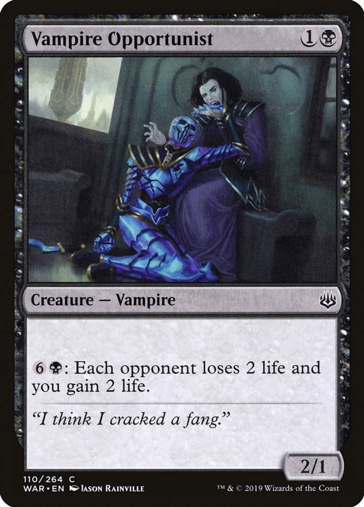 2019 Magic: The Gathering: War of the Spark (WAR) - Vampire Opportunist (#110, Common) (, Near Mint)