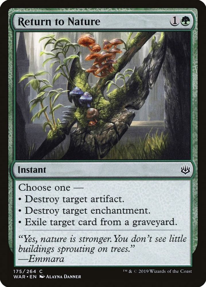 2019 Magic: The Gathering: War of the Spark (WAR) - Return to Nature (#175, Common) (, Near Mint)