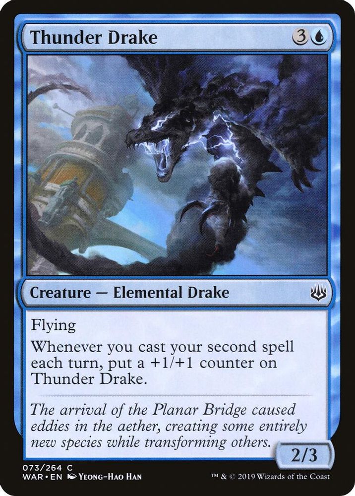 2019 Magic: The Gathering: War of the Spark (WAR) - Thunder Drake (#73, Common) (, Near Mint)