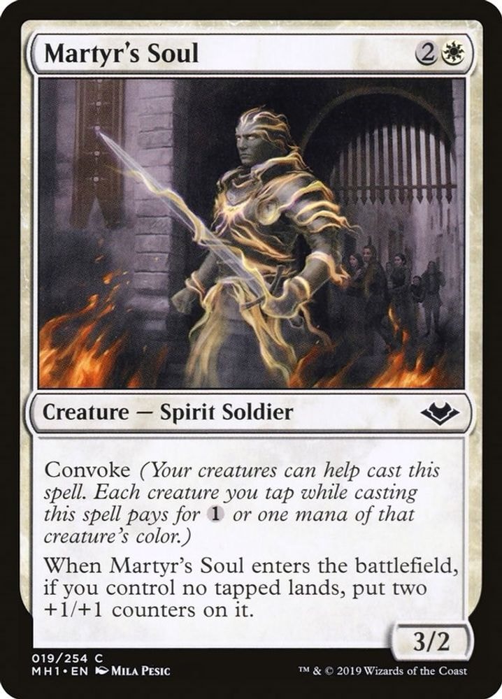 2019 Magic: The Gathering: Modern Horizons (MH1) - Martyrs Soul (#19, Common) (, Near Mint)