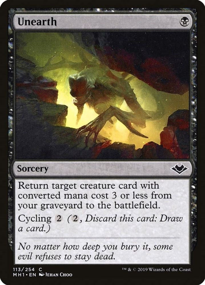 2019 Magic: The Gathering: Modern Horizons (MH1) - Unearth (#113, Common) (, Near Mint)