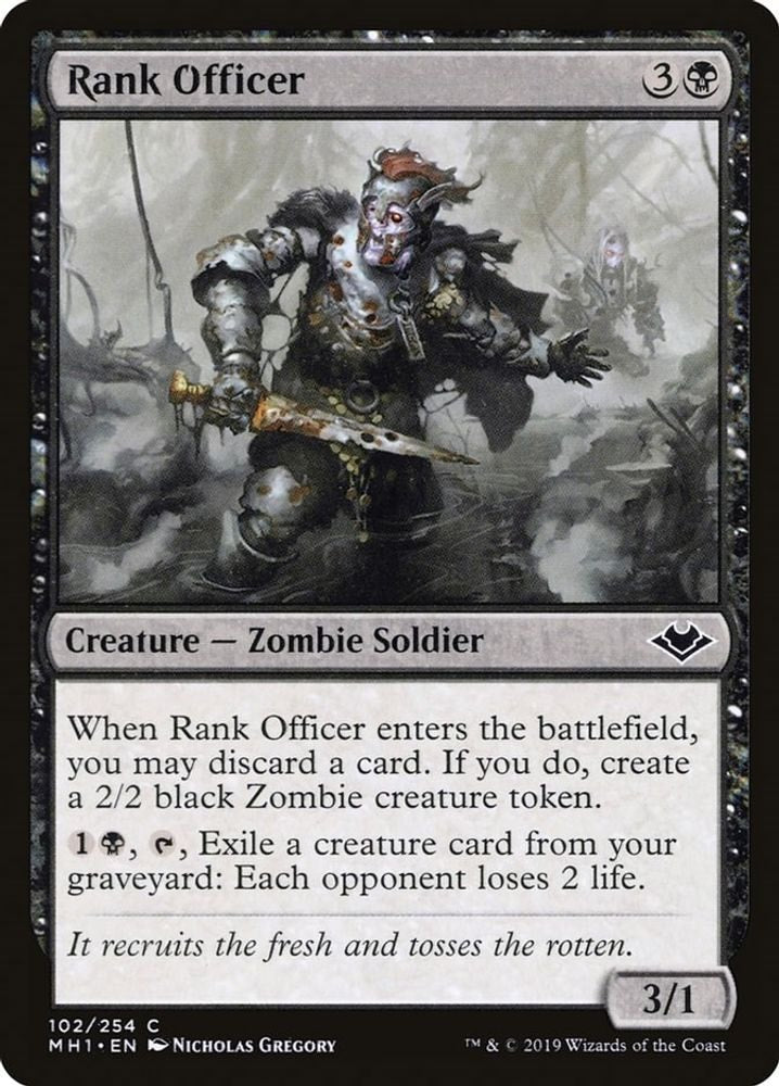 2019 Magic: The Gathering: Modern Horizons (MH1) - Rank Officer (#102, Common) (, Near Mint)
