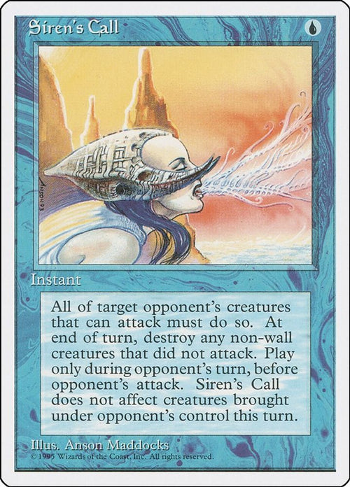 1995 Magic: The Gathering: Fourth Edition (4ED) - Sirens Call (#101, Uncommon) (, Near Mint)