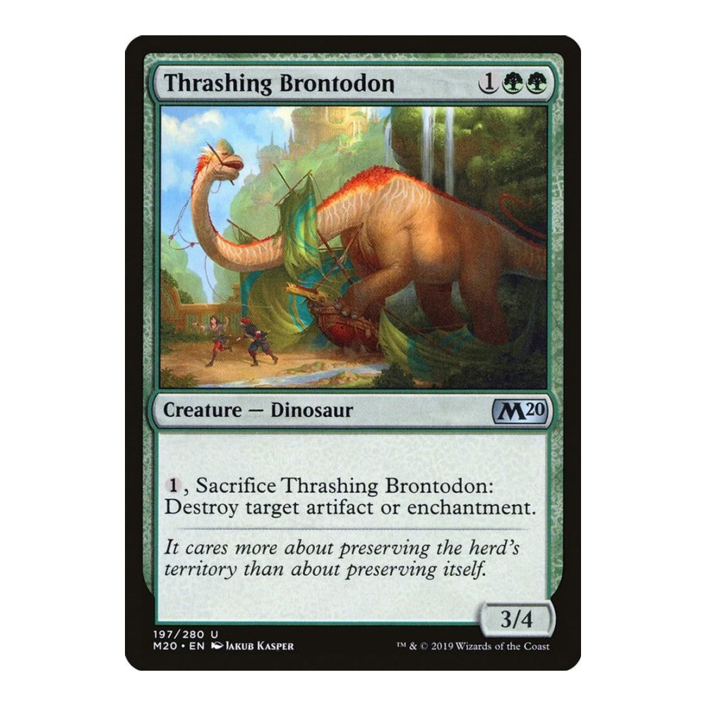 2019 Magic: The Gathering: Core Set 2020 (M20) - Thrashing Brontodon (#197, Uncommon) (, Near Mint)
