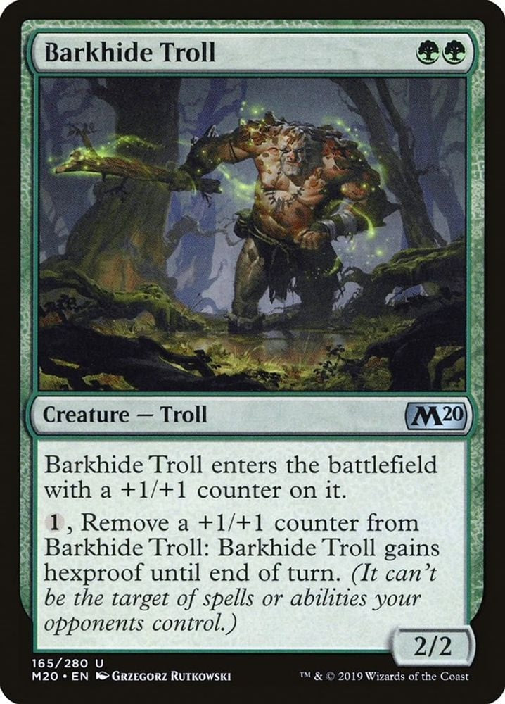 2019 Magic: The Gathering: Core Set 2020 (M20) - Barkhide Troll (#165, Uncommon) (, Near Mint)