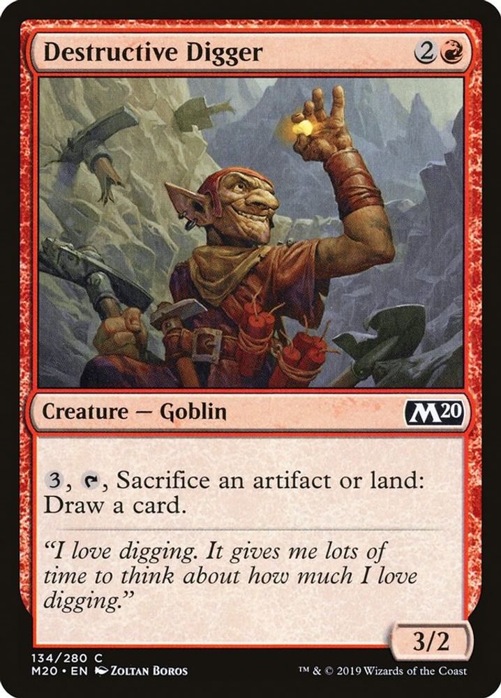 2019 Magic: The Gathering: Core Set 2020 (M20) - Destructive Digger (#134, Common) (, Near Mint)