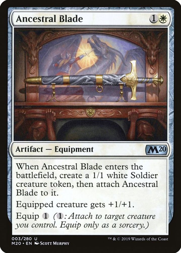 2019 Magic: The Gathering: Core Set 2020 (M20) - Ancestral Blade (#3, Uncommon) (, Near Mint)