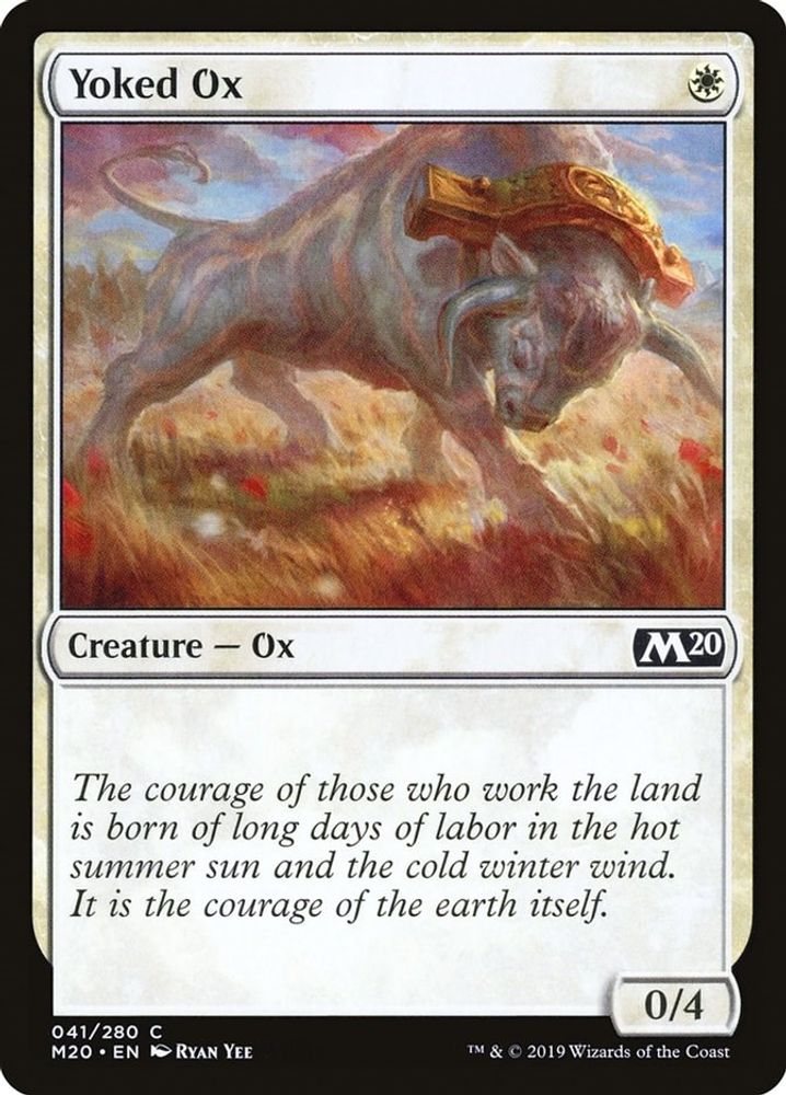 2019 Magic: The Gathering: Core Set 2020 (M20) - Yoked Ox (#41, Common) (, Near Mint)