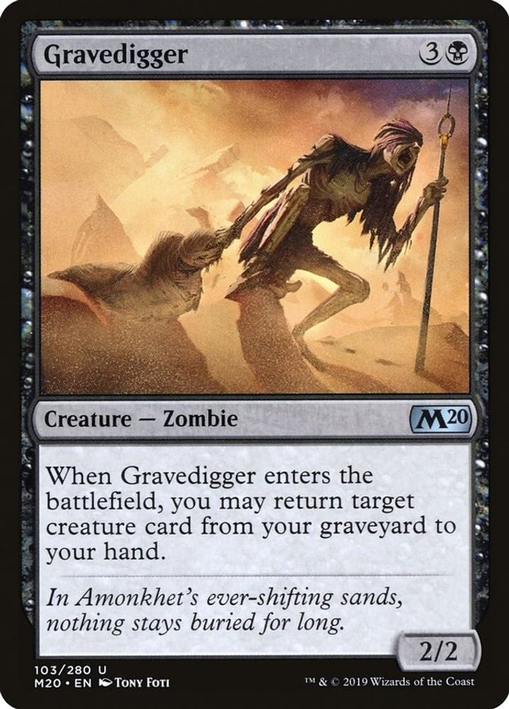 2019 Magic: The Gathering: Core Set 2020 (M20) - Gravedigger (#103, Uncommon) (, Near Mint)