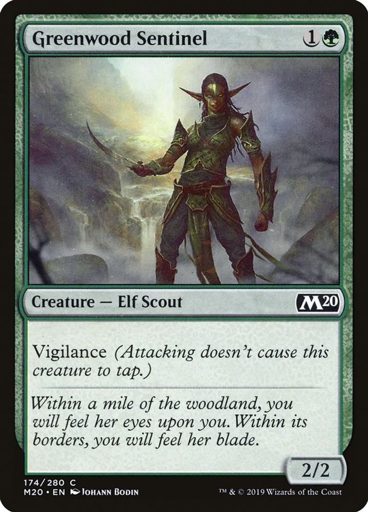 2019 Magic: The Gathering: Core Set 2020 (M20) - Greenwood Sentinel (#174, Common) (, Near Mint)
