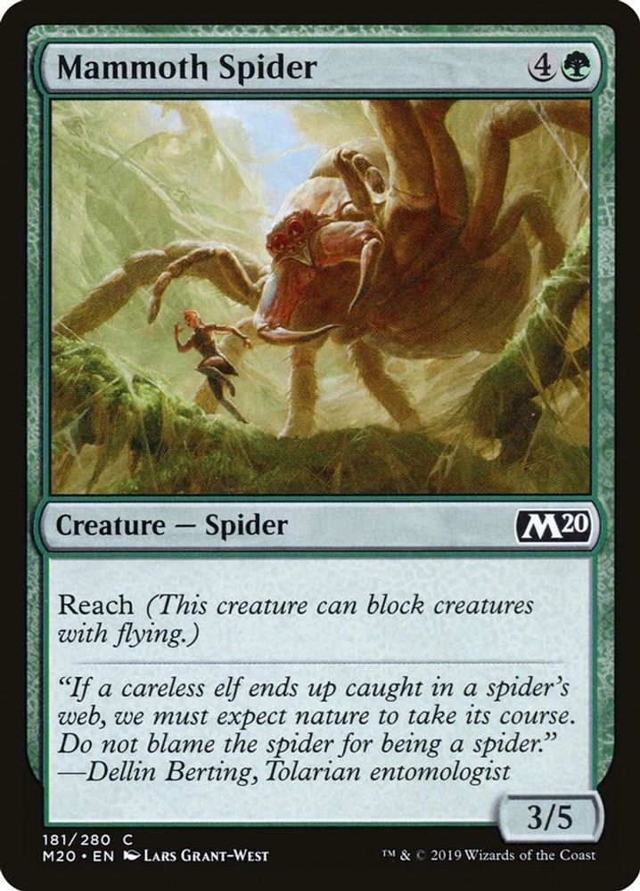 2019 Magic: The Gathering: Core Set 2020 (M20) - Mammoth Spider (#181, Common) (, Near Mint)