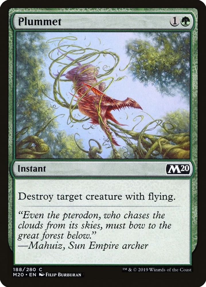2019 Magic: The Gathering: Core Set 2020 (M20) - Plummet (#188, Common) (, Near Mint)