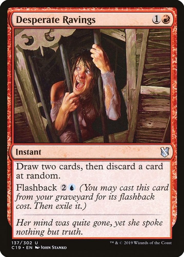2019 Magic: The Gathering: Commander 2019 (C19) - Desperate Ravings (#137, Uncommon) (, Near Mint)