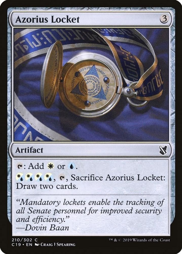2019 Magic: The Gathering: Commander 2019 (C19) - Azorius Locket (#210, Common) (, Near Mint)