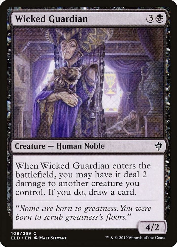 2019 Magic: The Gathering: Throne of Eldraine (ELD) - Wicked Guardian (#109, Common) (Foil, Near Mint)