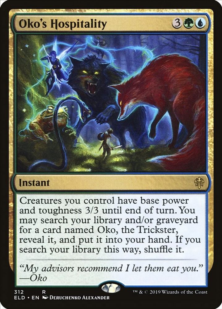 2019 Magic: The Gathering: Throne of Eldraine (ELD) - Okos Hospitality (#312, Rare) (, Near Mint)