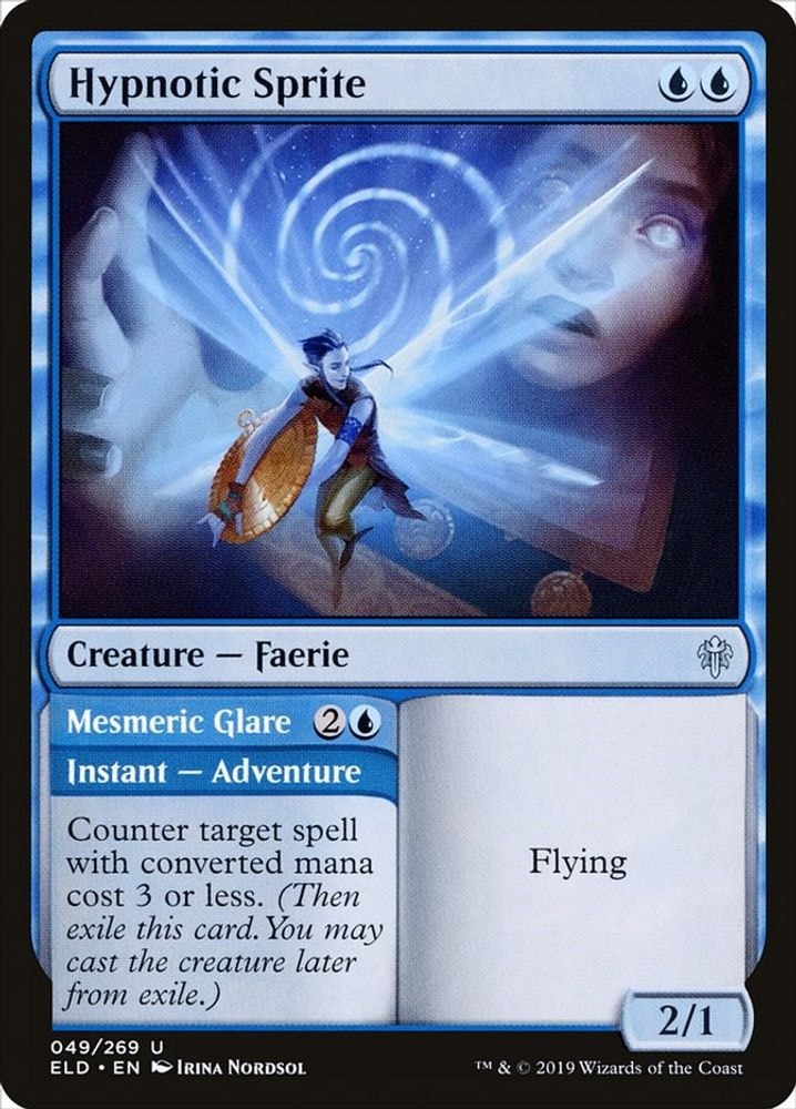 2019 Magic: The Gathering: Throne of Eldraine (ELD) - Hypnotic Sprite (#49, Uncommon)