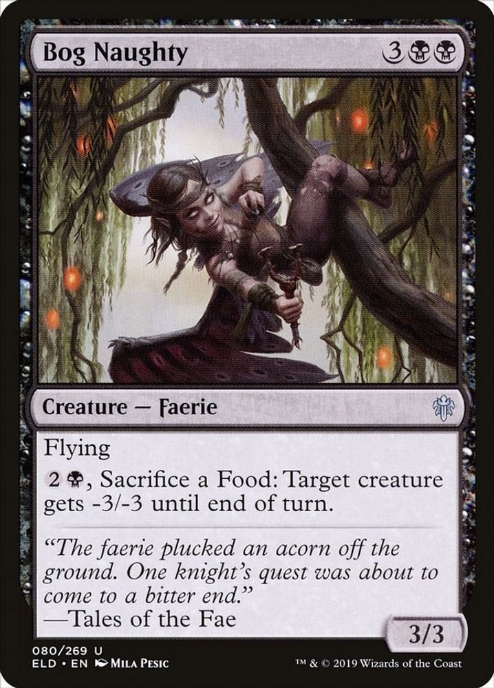 2019 Magic: The Gathering: Throne of Eldraine (ELD) - Bog Naughty (#80, Uncommon)