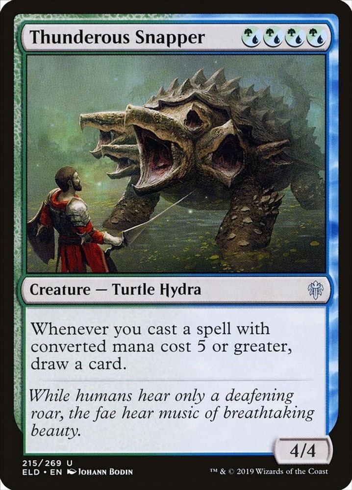 2019 Magic: The Gathering: Throne of Eldraine (ELD) - Thunderous Snapper (#215, Uncommon) (, Near Mint)