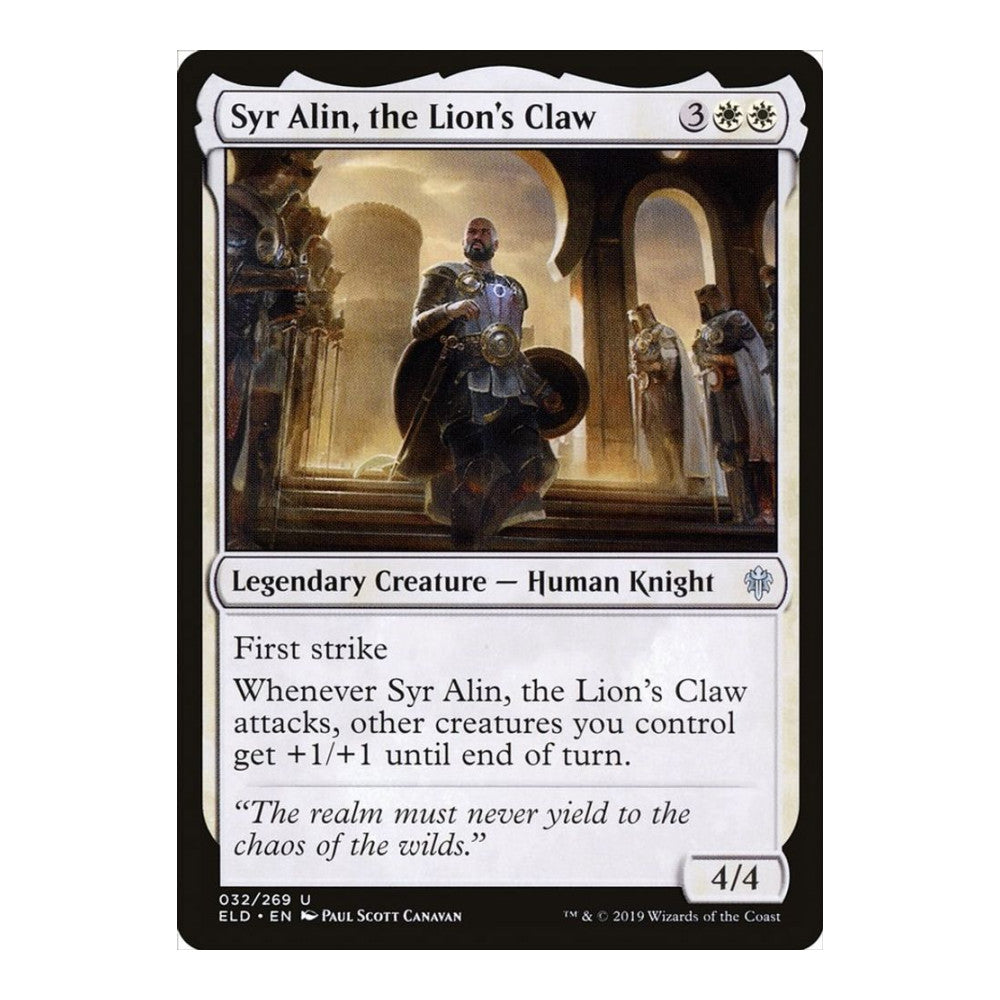 2019 Magic: The Gathering: Throne of Eldraine (ELD) - Syr Alin the Lions Claw (#32, Uncommon) (, Near Mint)