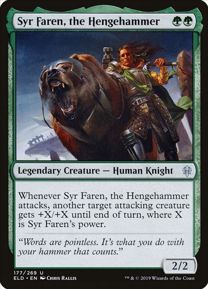2019 Magic: The Gathering: Throne of Eldraine (ELD) - Syr Faren the Hengehammer (#177, Uncommon) (, Near Mint)