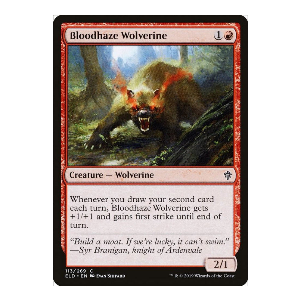 Bloodhaze Wolverine - Throne of Eldraine () - Near Mint -