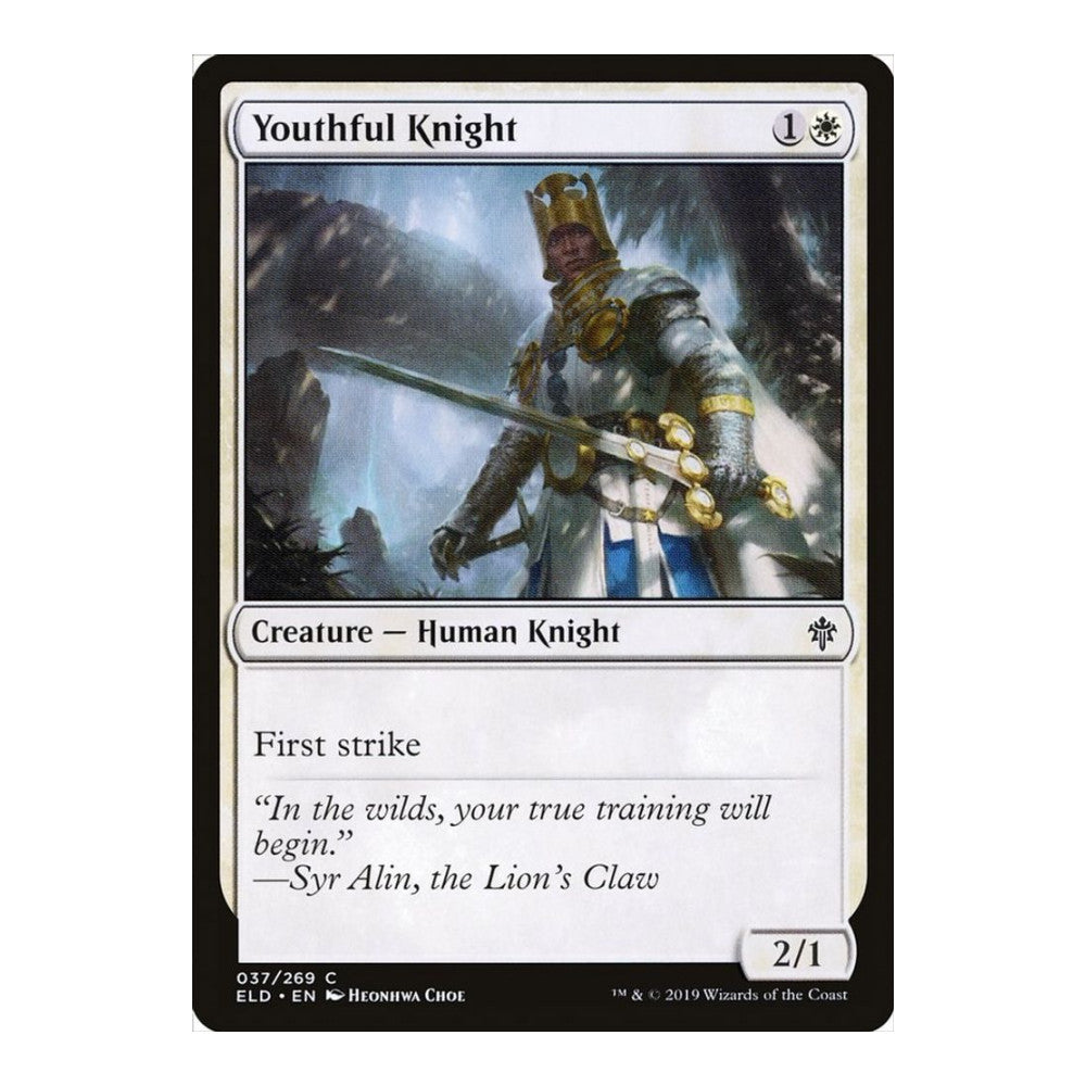 2019 Magic: The Gathering: Throne of Eldraine (ELD) - Youthful Knight (#37, Common) (, Near Mint)