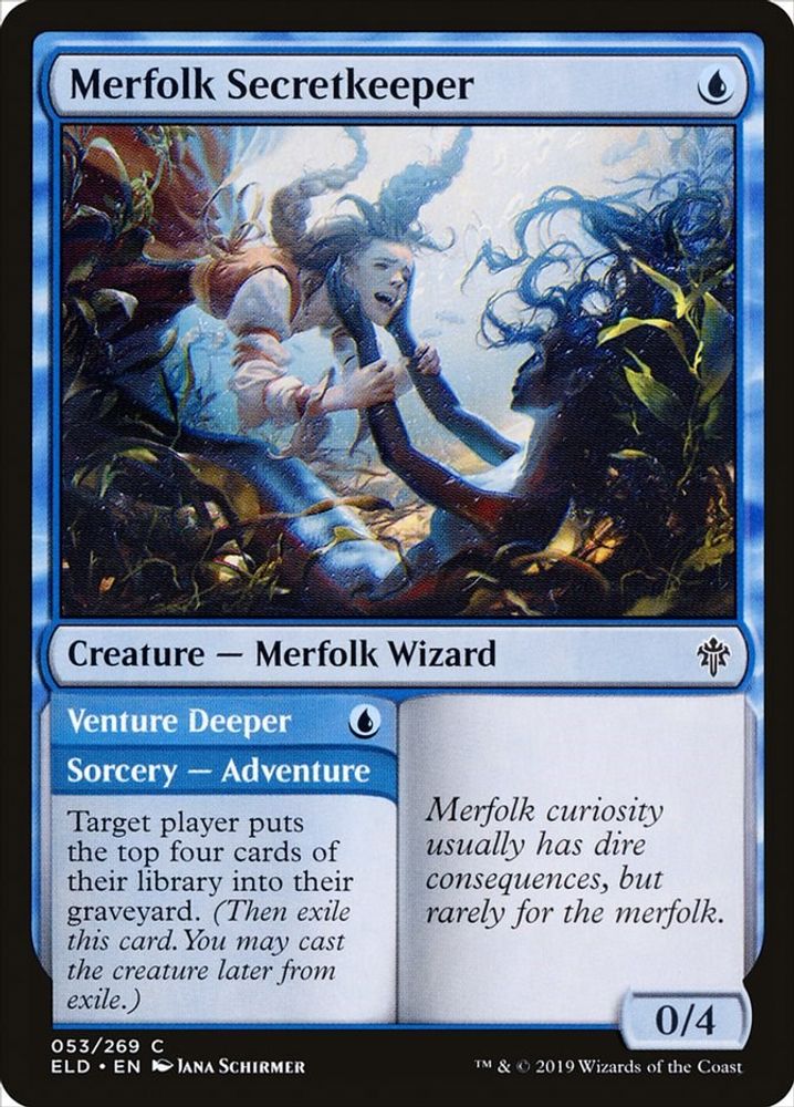 2019 Magic: The Gathering: Throne of Eldraine (ELD) - Merfolk Secretkeeper (#53, Common) (, Near Mint)