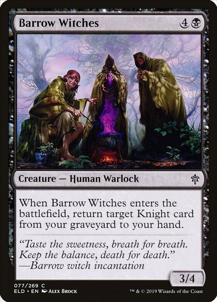 2019 Magic: The Gathering: Throne of Eldraine (ELD) - Barrow Witches (#77, Common) (, Near Mint)