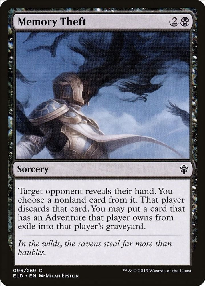 2019 Magic: The Gathering: Throne of Eldraine (ELD) - Memory Theft (#96, Common) (, Near Mint)