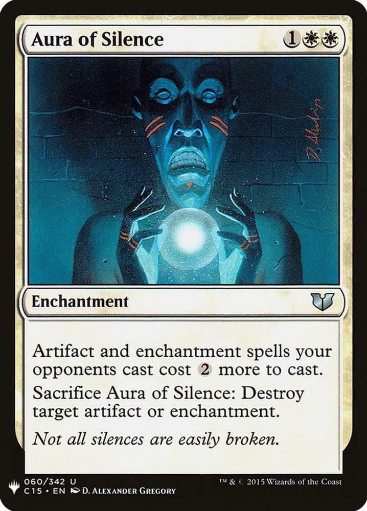 2026 Magic: The Gathering: The List Reprints (LIST) - Aura of Silence (#C15-60, Uncommon) (, Near Mint)