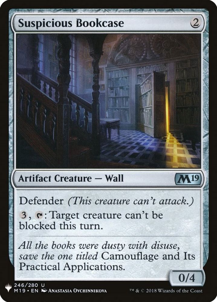 2026 Magic: The Gathering: The List Reprints (LIST) - Suspicious Bookcase (#M19-246, Uncommon) (, Near Mint)